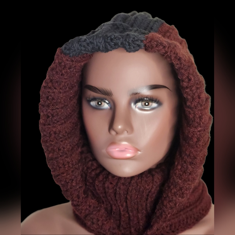 Crochet Turtleneck Hoodie